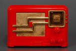 Striking Fada 354RG &rsquo;Coloradio&rsquo; Radio in Chinese Red Plaskon with Gold Trim